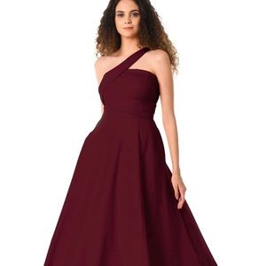 Asymmetric One-Shoulder Cotton Knit Dress